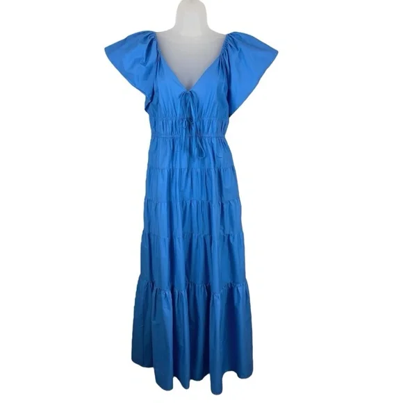 Moon River | Dresses | Moon River Cotton V Neck Tiered Maxi Dress Smocked  Sundress Blue Large | Poshmark